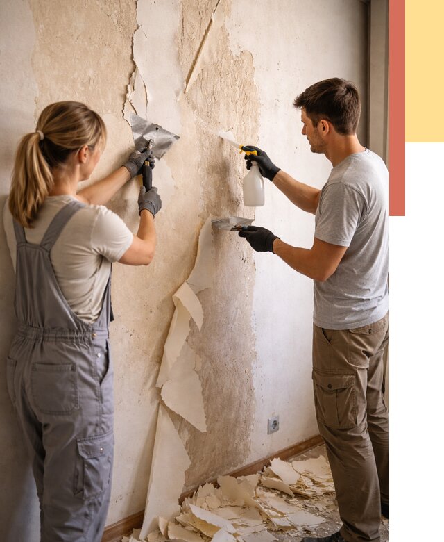 Снятие старых обоев в Одинцово от 5437 руб. под ключ недорого | ОТДЕЛОЧНИК-Днц