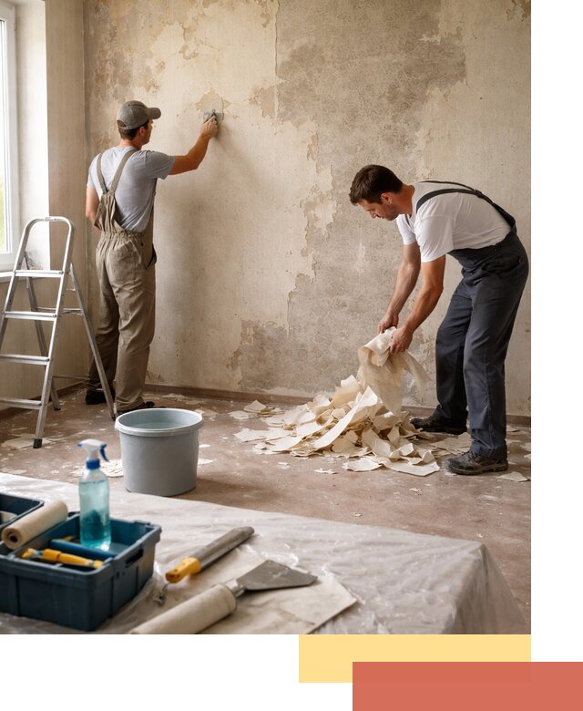 Снятие старых обоев в Одинцово быстро и качественно