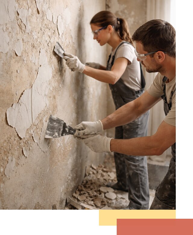 Снятие старой шпаклевки и подготовка поверхностей в Одинцово