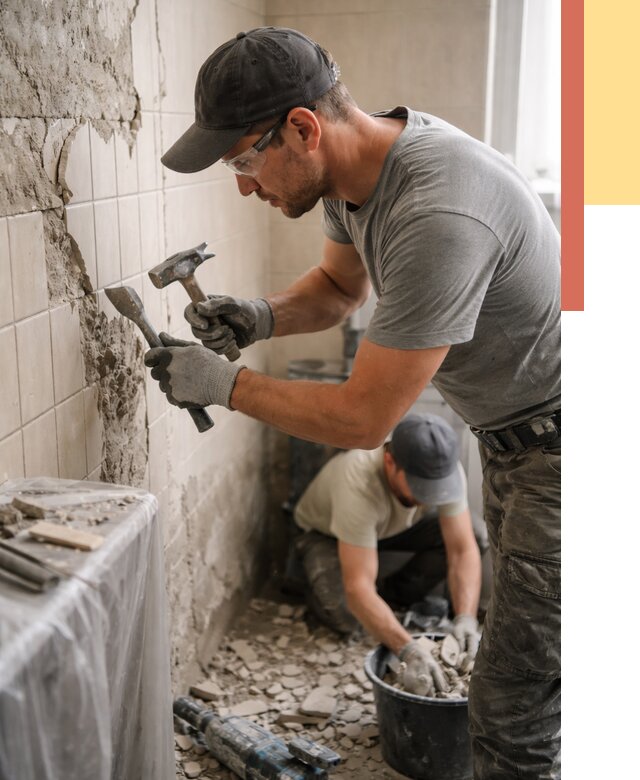 Демонтаж плитки со стен в Одинцово от 880 руб. — быстро и недорого | ОТДЕЛОЧНИК-Днц