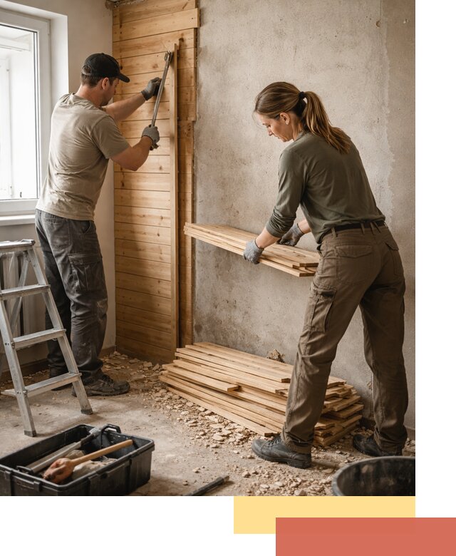 Демонтаж вагонки со стен в Одинцово — профессиональный демонтаж