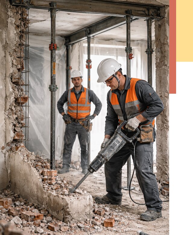 Снос несущих стен в Одинцово от 10615 руб. — демонтаж несущей стены под ключ | ОТДЕЛОЧНИК-Днц