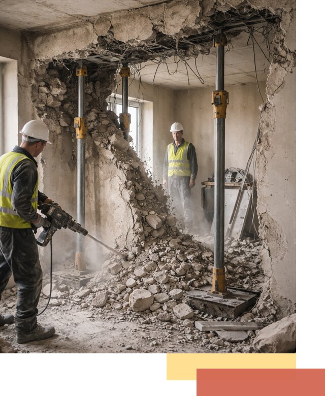 Снос несущих стен в Одинцово с гарантией безопасности и качества