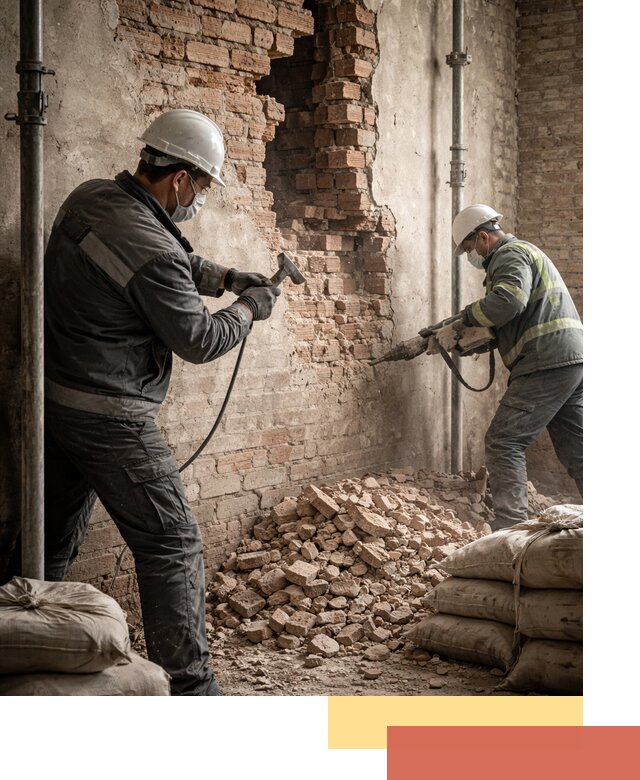 Демонтаж кирпичных стен в Одинцово быстро и безопасно