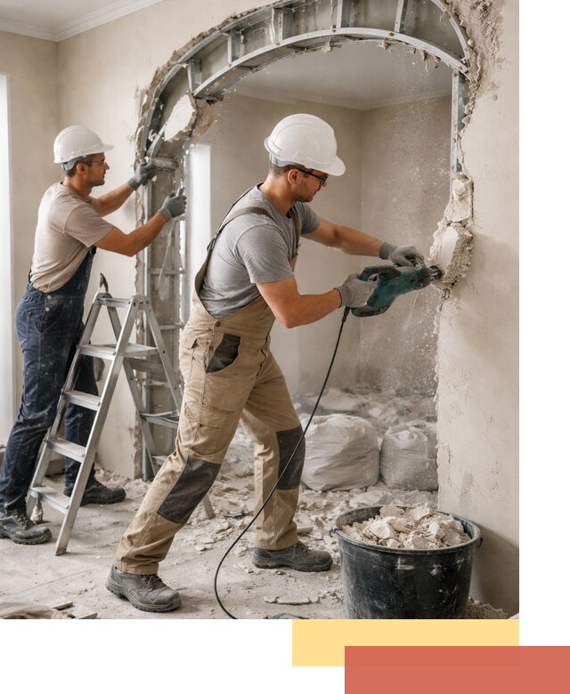 Демонтаж гипсокартонной арки в Одинцово быстро и аккуратно