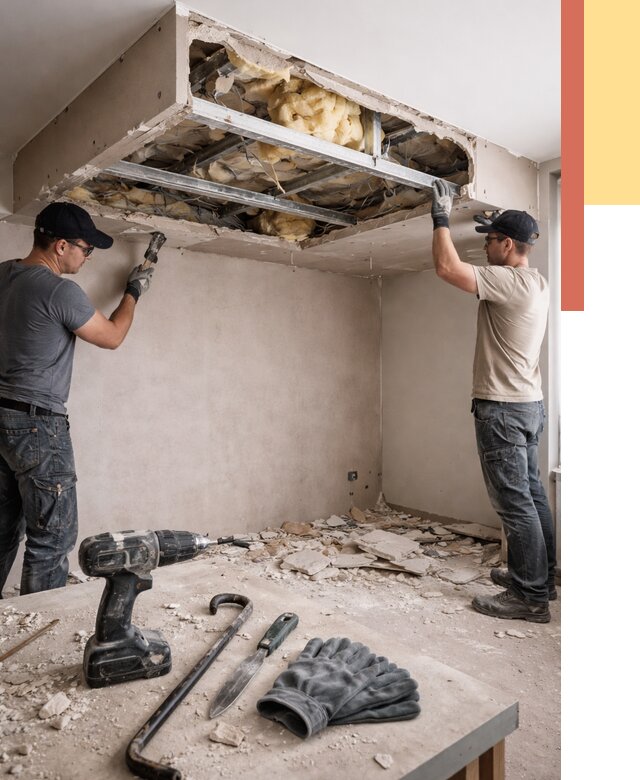 Демонтаж короба из гипсокартона в Одинцово от 1574 руб. — быстро и недорого | ОТДЕЛОЧНИК-Днц