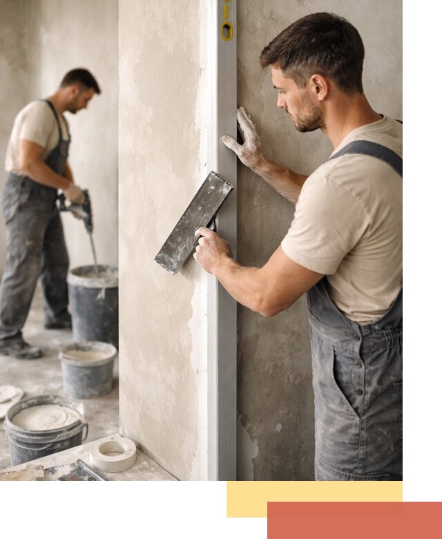 Выведение углов стен в Одинцово: монтаж и оштукатуривание