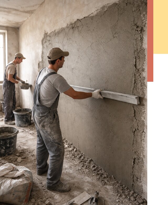 Цементная штукатурка стен в Одинцово от 4660 руб/м2 — быстро и недорого | ОТДЕЛОЧНИК-Днц