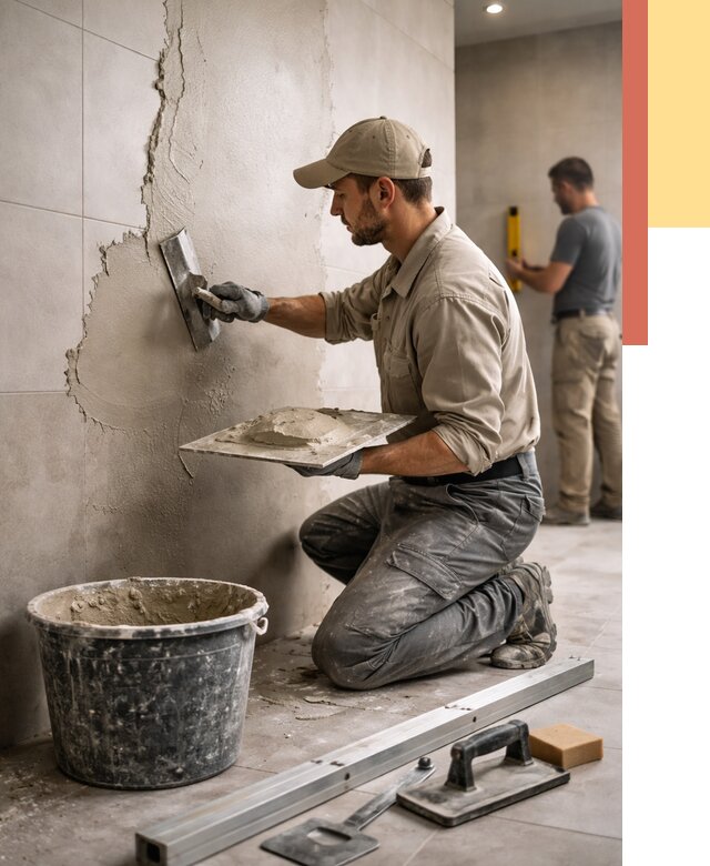 Штукатурка стен в ванной в Одинцово от 4660 руб./м² — выравнивание под ключ | ОТДЕЛОЧНИК-Днц