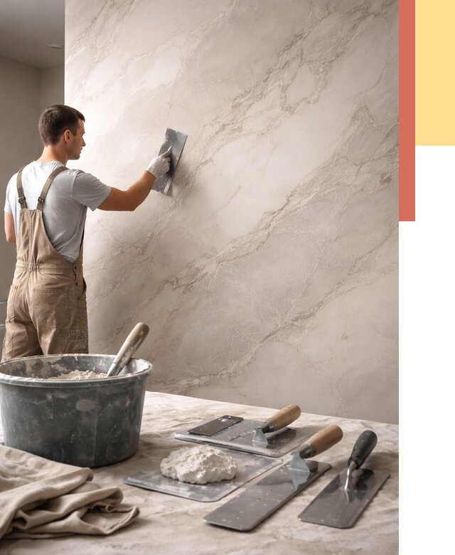 Декоративная штукатурка под мрамор в Одинцово от 2900 руб./м² — быстро и недорого | ОТДЕЛОЧНИК-Днц