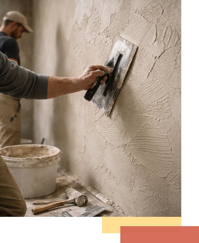 Фактурная штукатурка стен в Одинцово — монтаж, отделка, реставрация