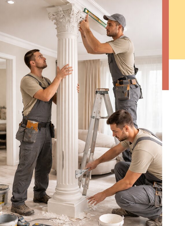 Установка декоративных колонн в Одинцово от 12427 руб. под ключ | ОТДЕЛОЧНИК-Днц