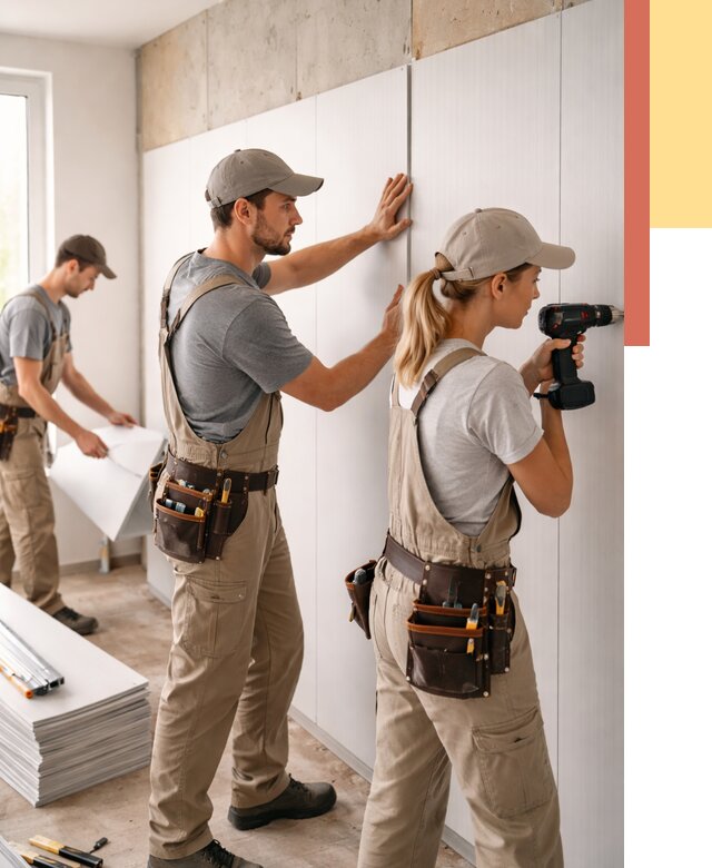 Монтаж ПВХ панелей на стены в Одинцово от 466 руб/м2 — быстро и недорого | ОТДЕЛОЧНИК-Днц