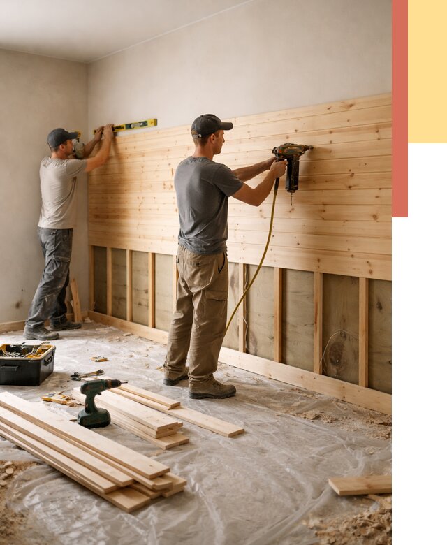 Монтаж деревянной вагонки на стены в Одинцово от 7767 руб. | Услуги монтажа вагонки | ОТДЕЛОЧНИК-Днц