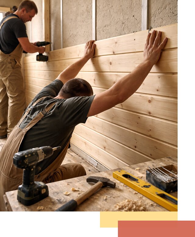 Монтаж деревянной вагонки на стены в Одинцово быстро и качественно