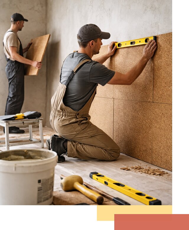 Монтаж пробковых панелей на стены в Одинцово быстро и качественно