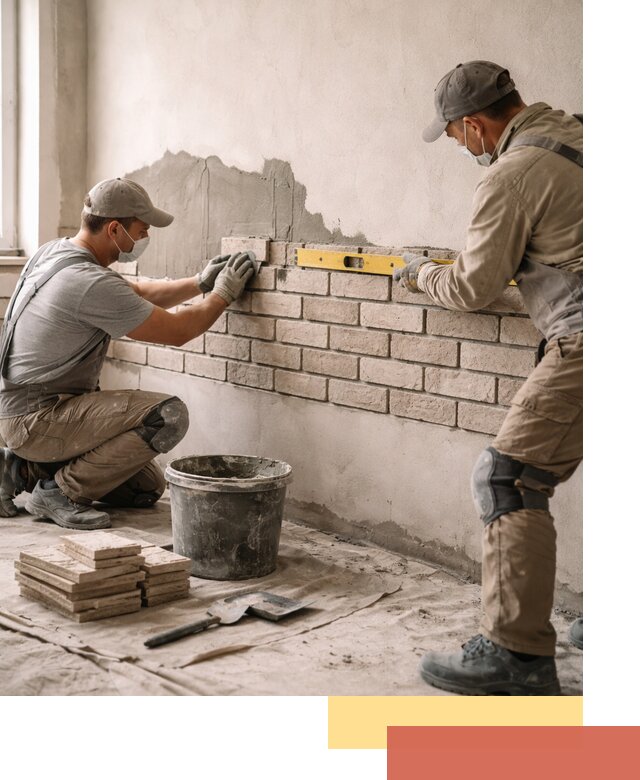 Монтаж декоративного кирпича профессионально в Одинцово