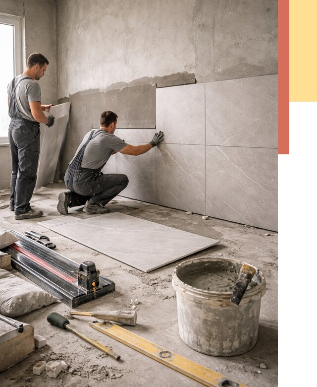 Облицовка стен керамогранитом в Одинцово от 4350 руб./м² — услуги под ключ | ОТДЕЛОЧНИК-Днц