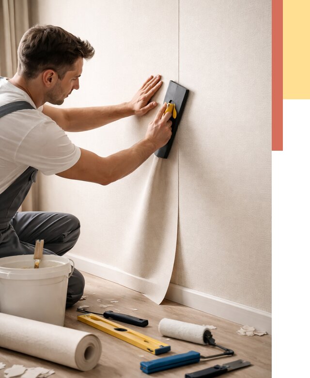 Поклейка виниловых обоев в Одинцово от 4660 руб. | Быстро и недорого — ОТДЕЛОЧНИК-Днц