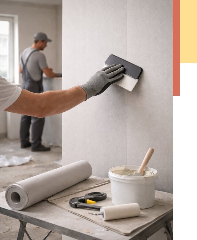 Поклейка обоев под покраску в Одинцово от 3625 руб. за м2 | ОТДЕЛОЧНИК-Днц