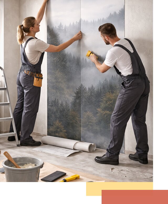 Поклейка фотообоев профессионально в Одинцово под ключ