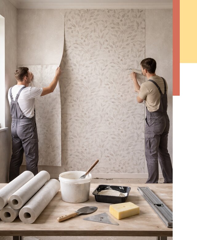 Поклейка обоев с подбором рисунка в Одинцово от 3625 руб. | ОТДЕЛОЧНИК-Днц - быстро и недорого