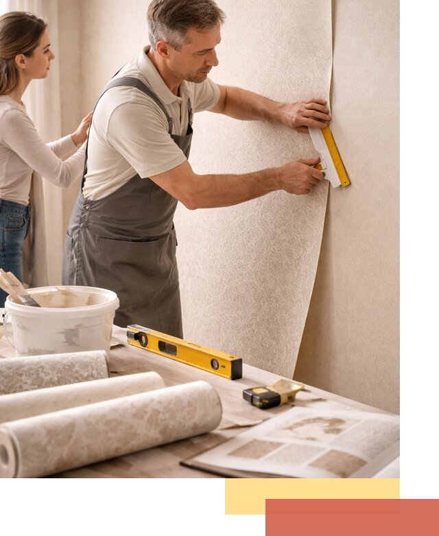 Поклейка обоев с подбором рисунка в Одинцово