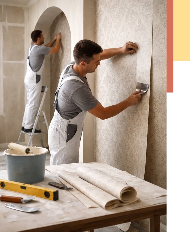 Поклейка обоев на сложные стены в Одинцово от 2900 руб. под ключ | ОТДЕЛОЧНИК-Днц