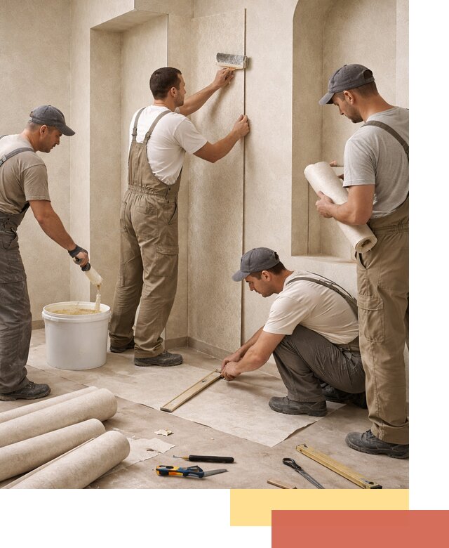 Поклейка обоев на сложные стены и неровные поверхности в Одинцово