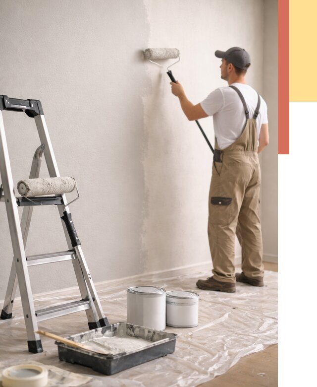 Покраска стен латексной краской в Одинцово от 4660 руб. за м2 | ОТДЕЛОЧНИК-Днц