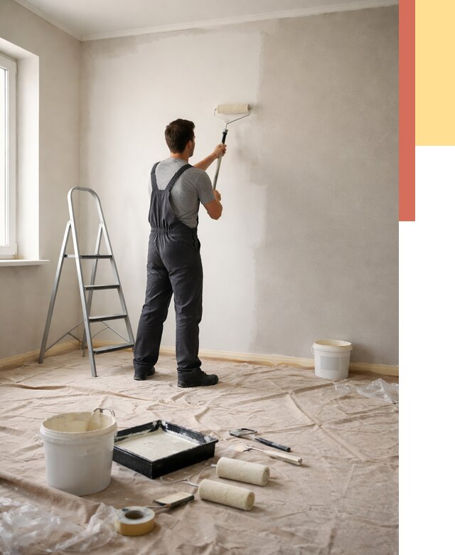 Покраска стен моющейся краской в Одинцово от 362 руб./м² — быстро и недорого | ОТДЕЛОЧНИК-Днц