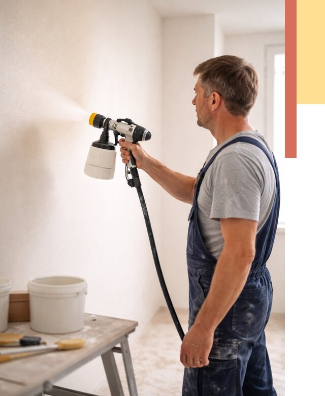 Покраска стен краскопультом в Одинцово от 7767 руб. — механизированная покраска | ОТДЕЛОЧНИК-Днц