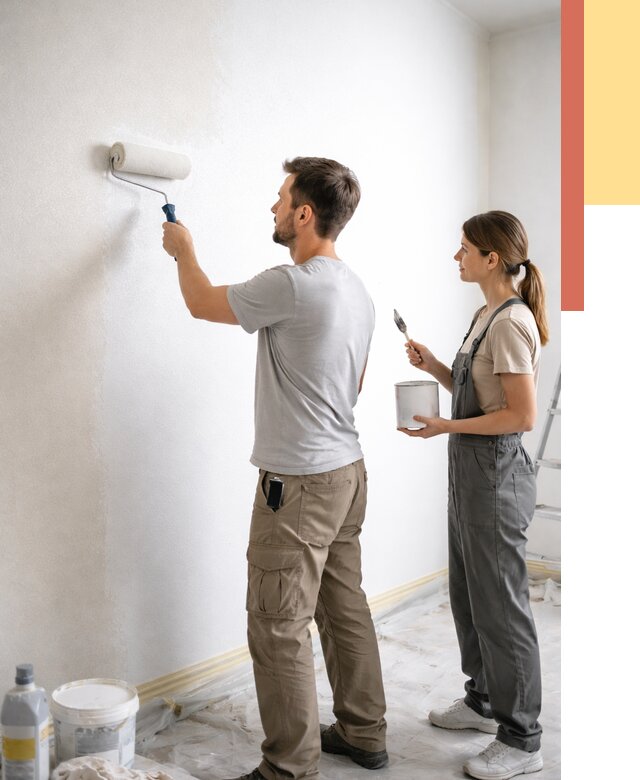 Окраска стен по стеклохолсту в Одинцово от 4660 руб/м² под ключ | ОТДЕЛОЧНИК-Днц