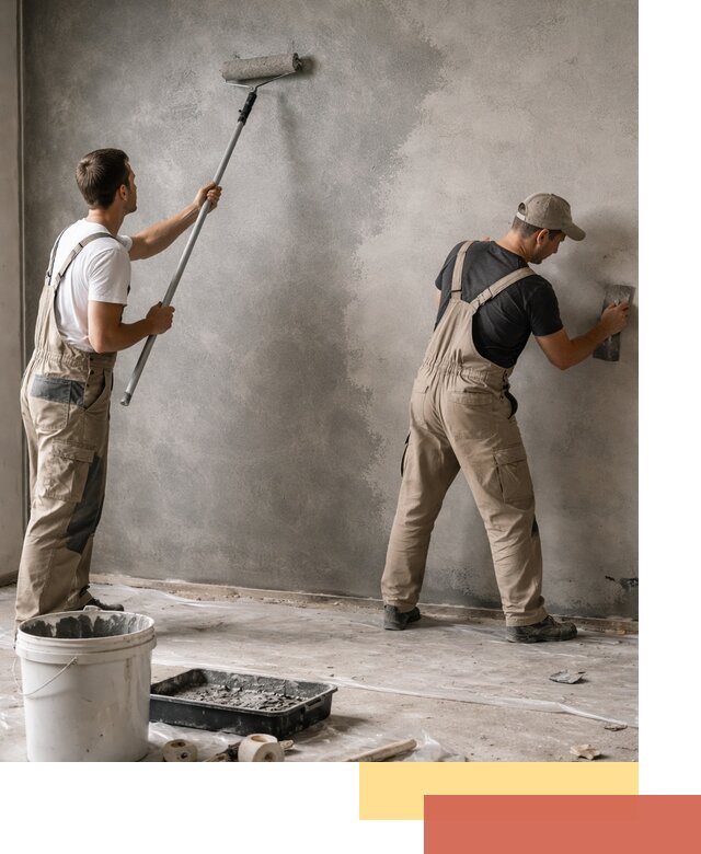 Покраска стен под бетон в Одинцово профессионально и недорого