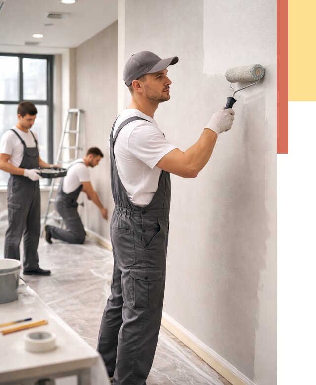 Покраска стен в офисе в Одинцово от 8803 руб. — быстро и недорого | ОТДЕЛОЧНИК-Днц