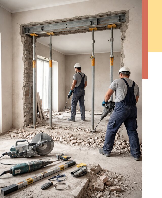 Прорезка проема в стене в Одинцово от 4660 руб. — быстро и недорого | ОТДЕЛОЧНИК-Днц