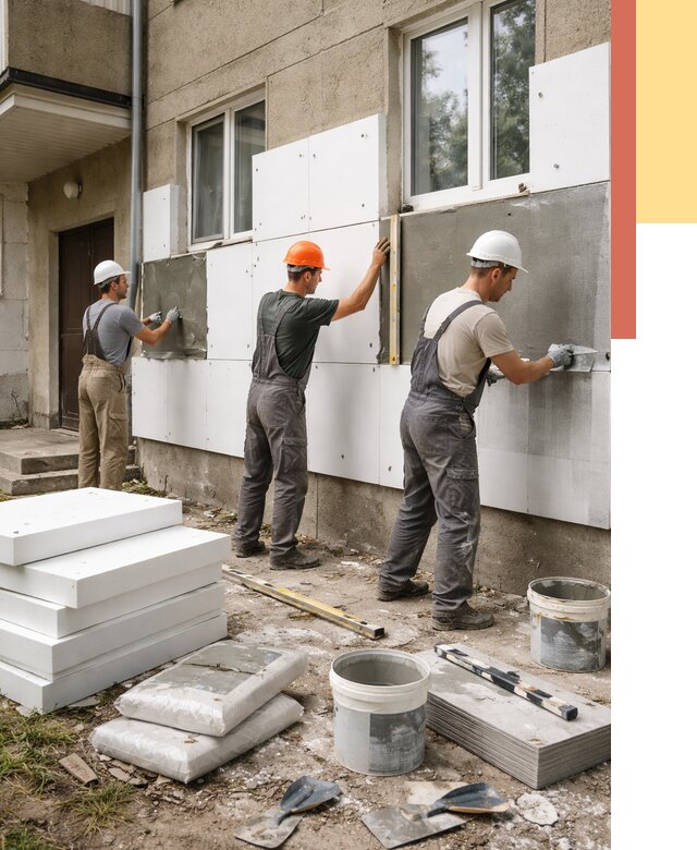 Утепление стен пенопластом в Одинцово от 1812 руб. — недорого и под ключ | ОТДЕЛОЧНИК-Днц