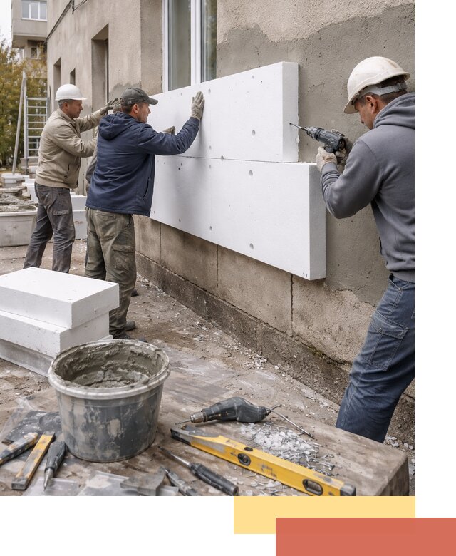 Утепление наружных стен пенопластом в Одинцово