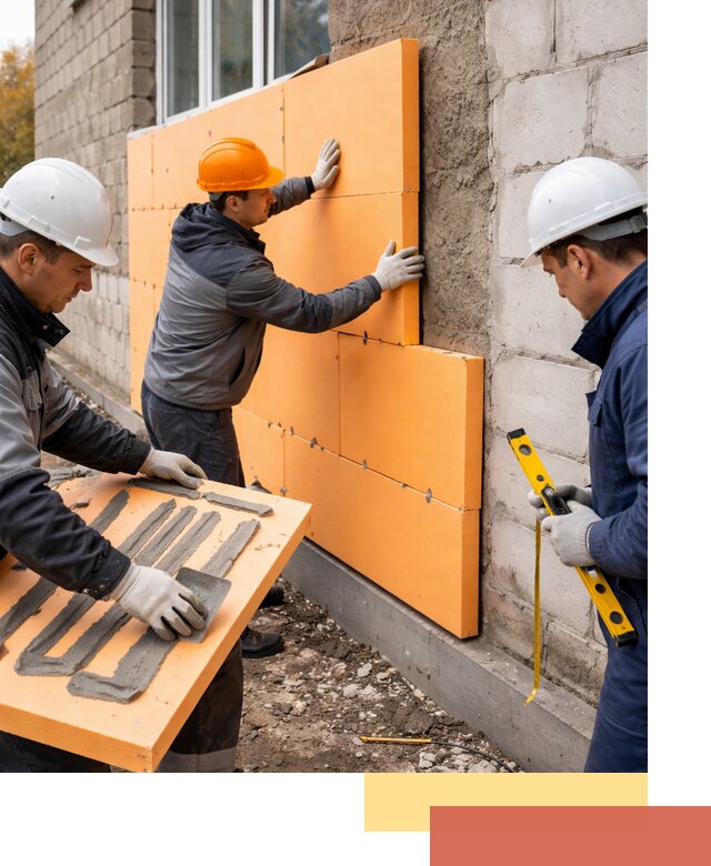 Утепление фасада пеноплексом под ключ в Одинцово