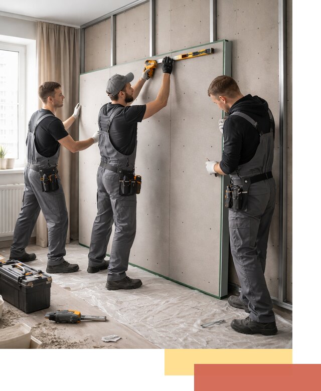 Шумоизоляция стен панелями ЗИПС в Одинцово для жилых и коммерческих помещений