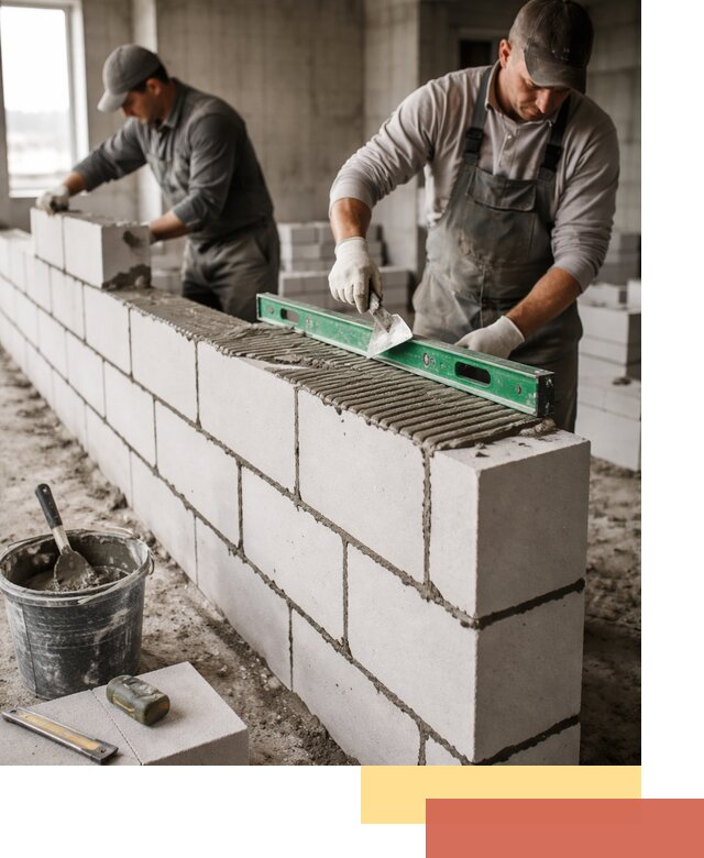 Кладка перегородок из газобетона в Одинцово быстро и качественно