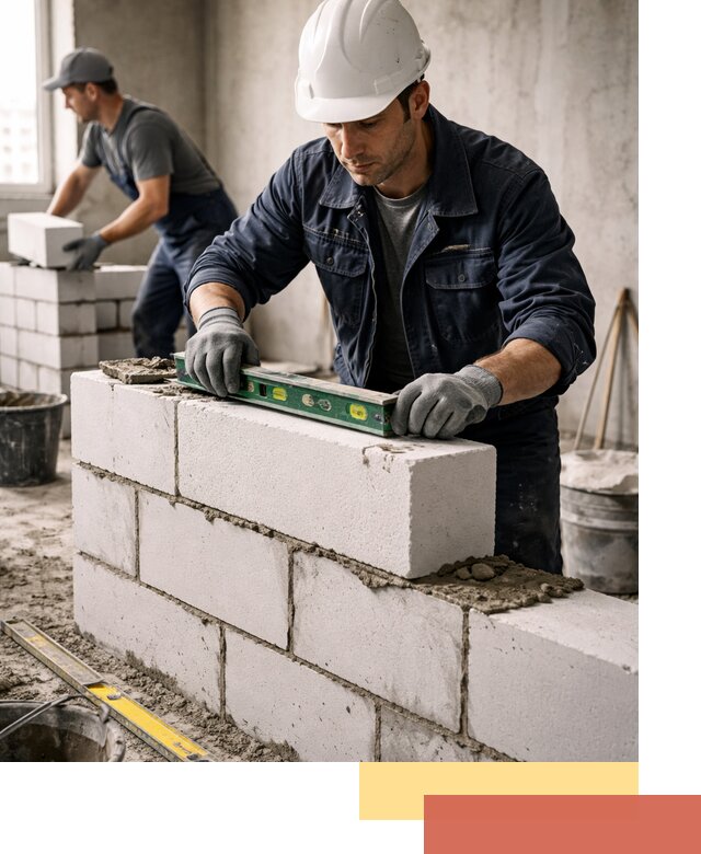 Кладка перегородок из пеноблока под ключ в Одинцово