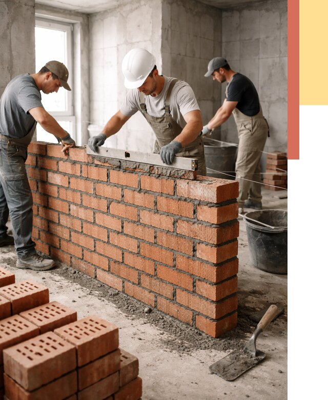 Кладка перегородок из кирпича в Одинцово от 3625 руб. за м² | ОТДЕЛОЧНИК-Днц