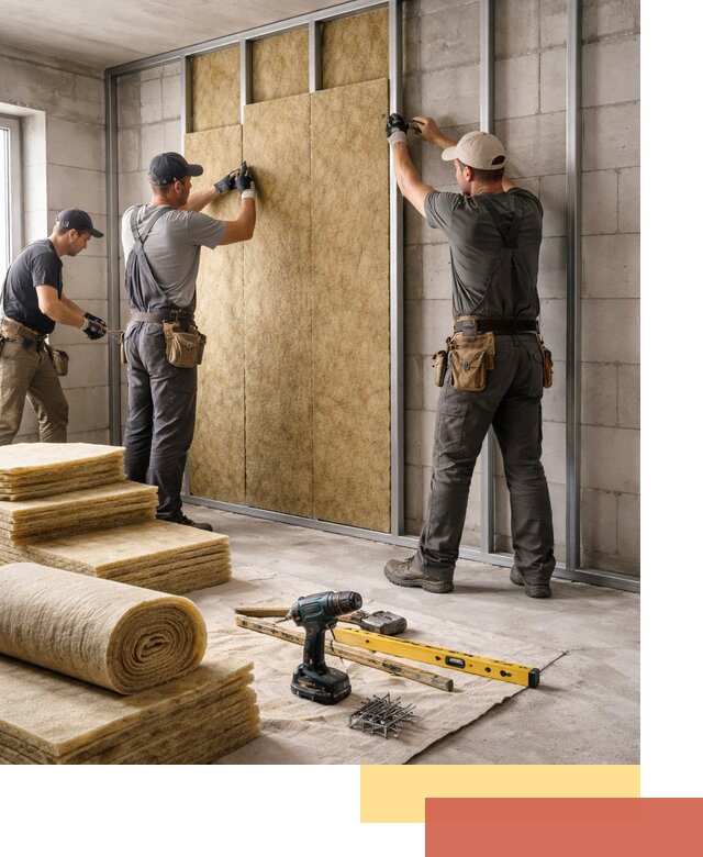 Шумоизоляция перегородок из блоков в Одинцово — монтаж и защита шумоизоляцией