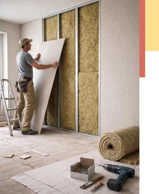 Перегородка из гипсокартона с шумоизоляцией в Одинцово от 3231 руб. | ОТДЕЛОЧНИК-Днц