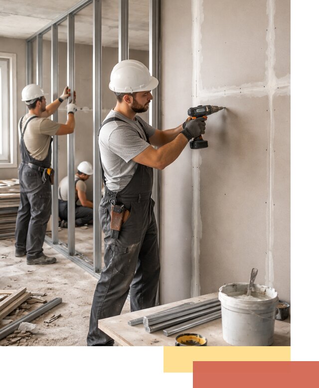 Перегородки из огнестойкого гипсокартона в Одинцово под ключ