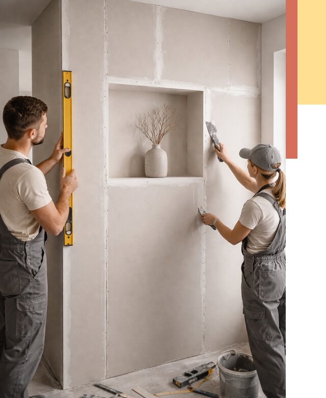 Перегородка из гипсокартона с нишей в Одинцово от 3366 руб. под ключ | ОТДЕЛОЧНИК-Днц