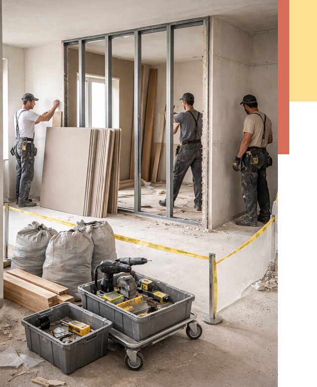 Перенос гипсокартонной перегородки в Одинцово под ключ от 4660 руб. | Демонтаж и монтаж – ОТДЕЛОЧНИК-Днц