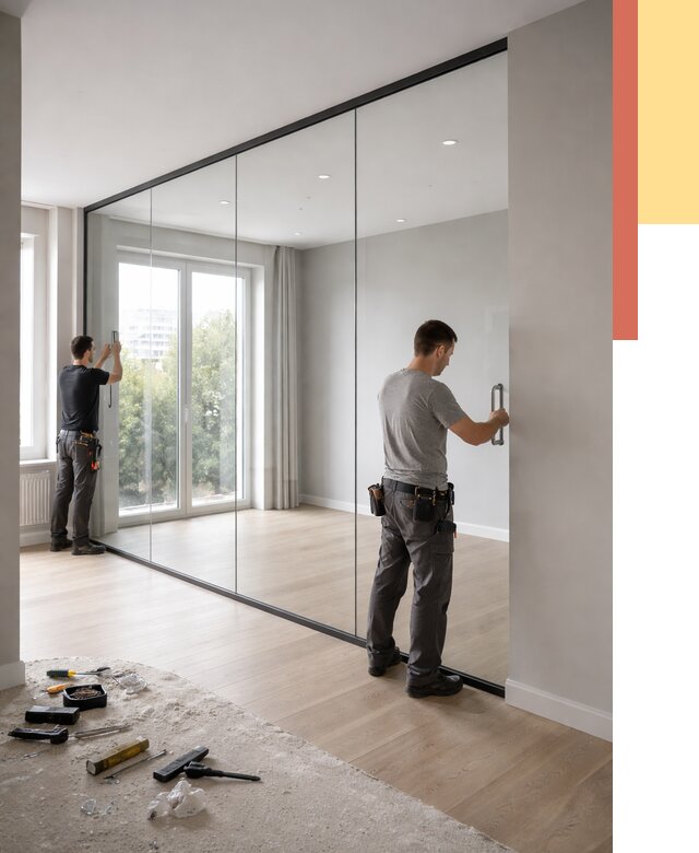 Изготовление стеклянных перегородок в Одинцово от 12790 руб. под ключ | ОТДЕЛОЧНИК-Днц