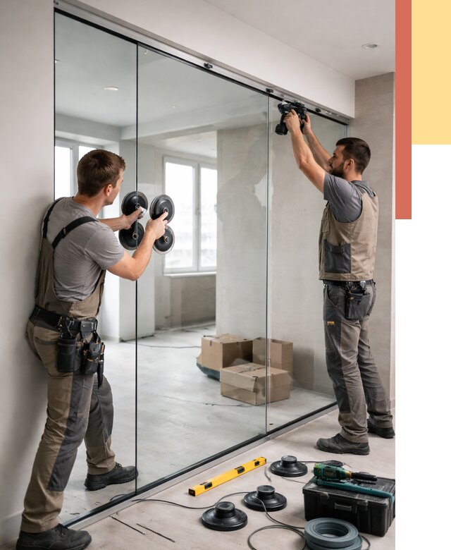 Монтаж стеклянных перегородок в Одинцово от 6731 руб. | ОТДЕЛОЧНИК-Днц